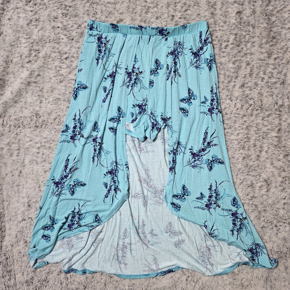 Falls Creek Skirt Shorts | Teal w/ Butterflies | Very Pretty & Unique | Girl XL